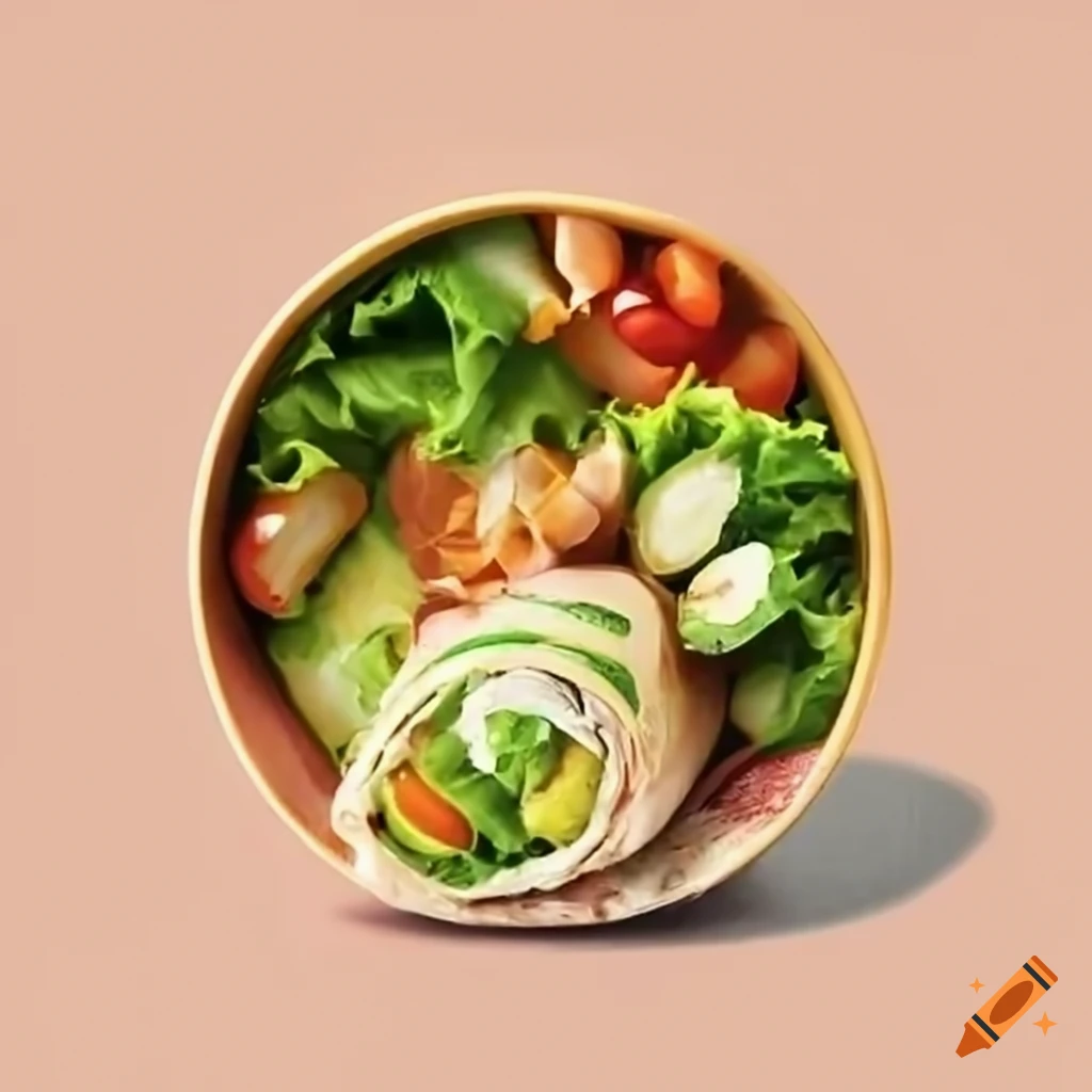 Wrap and salad roll restaurant logo