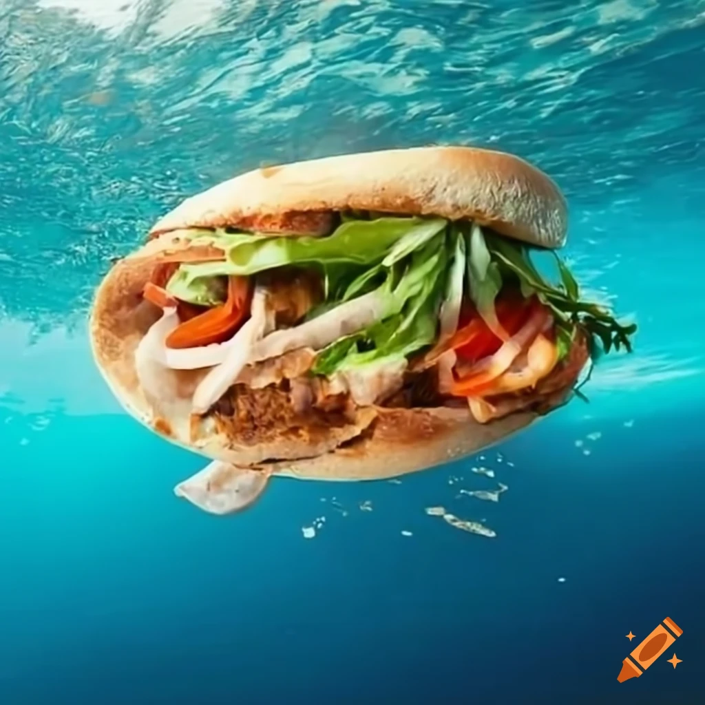 Kebab sandwich in the sea