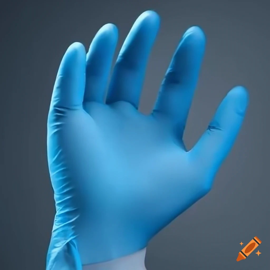 Anti-viral nitrile gloves in high resolution with a single blue color theme