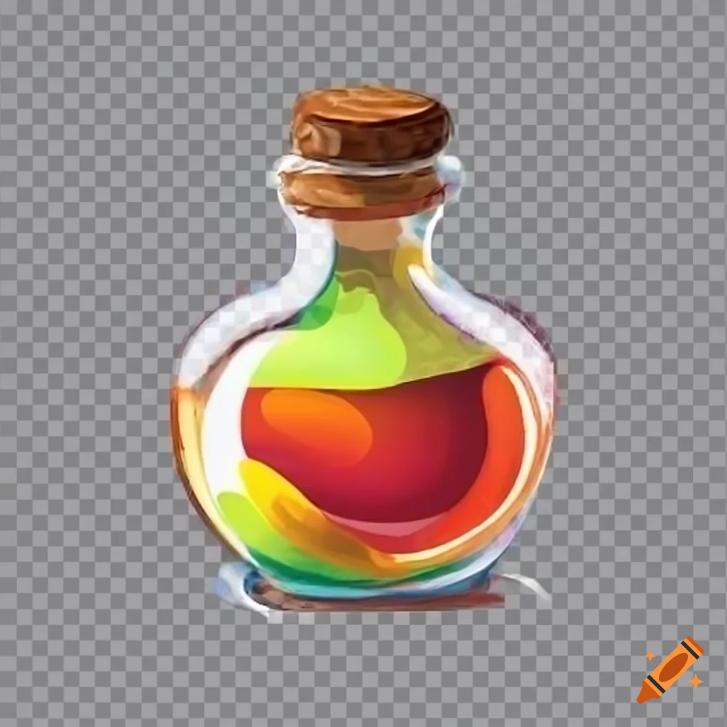 Transparent potion bottle