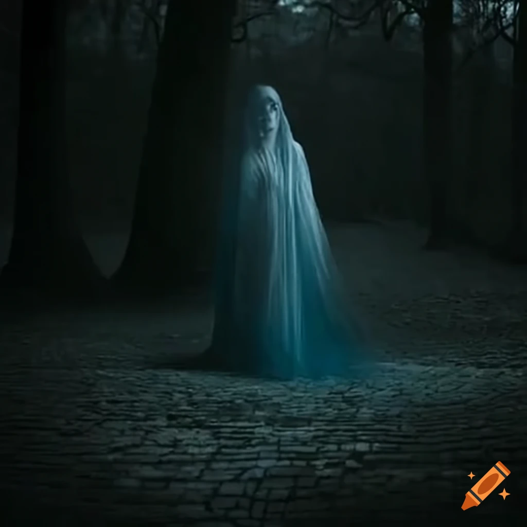 Ghostly woman haunting castle grounds