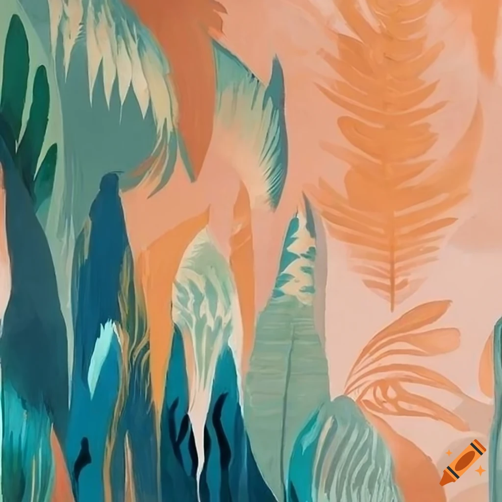 Modern boho-style painting with geometric patterns and earthy tones inspired by nature and freedom
