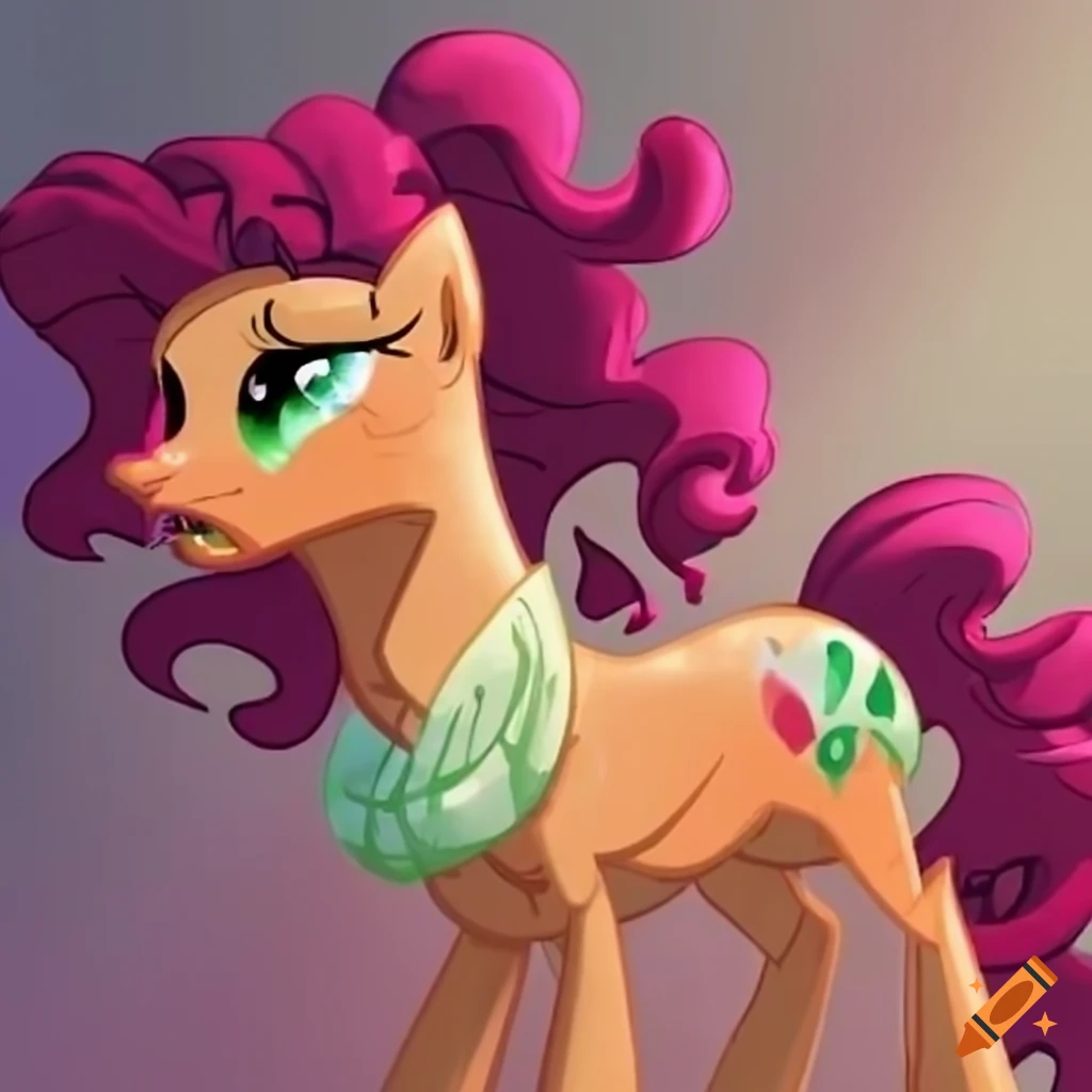 Applejack and Pinkie Pie fusion pony in MLP style