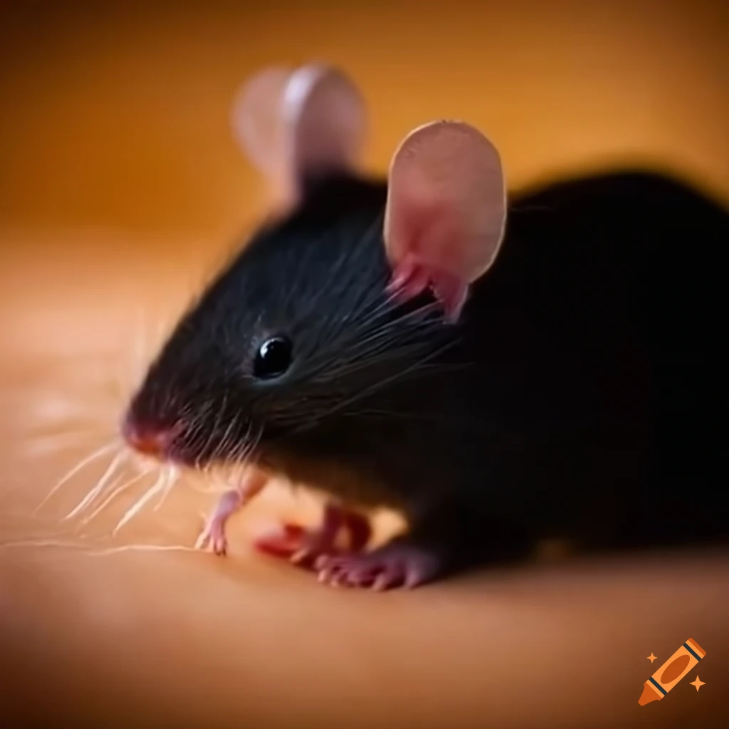 Mouse crying and pinned under a cat's paw