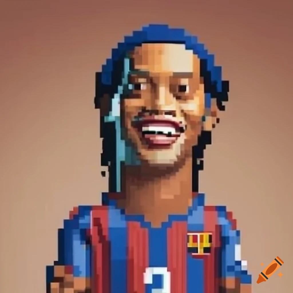 Ronaldinho Gaúcho as an 8bit videogame character