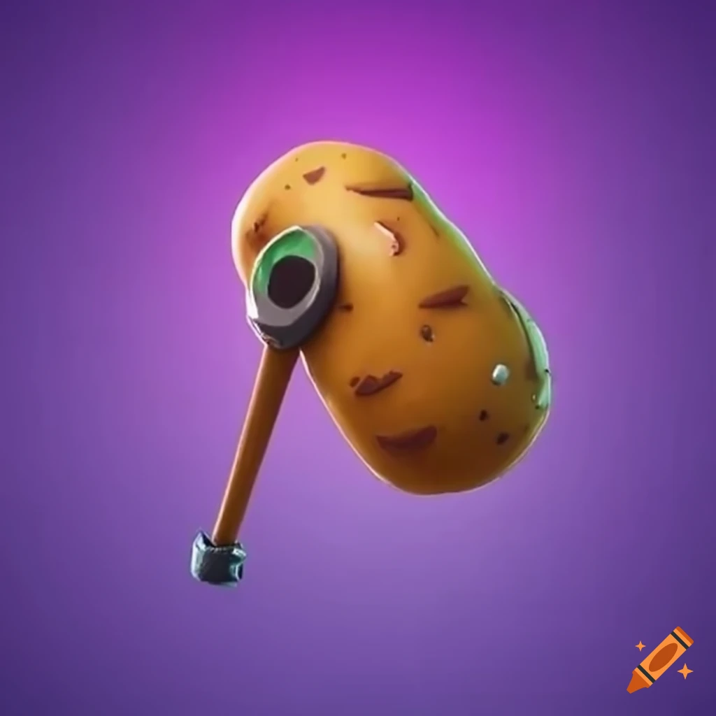 Creative and charming potato pickaxe inspired by Fortnite