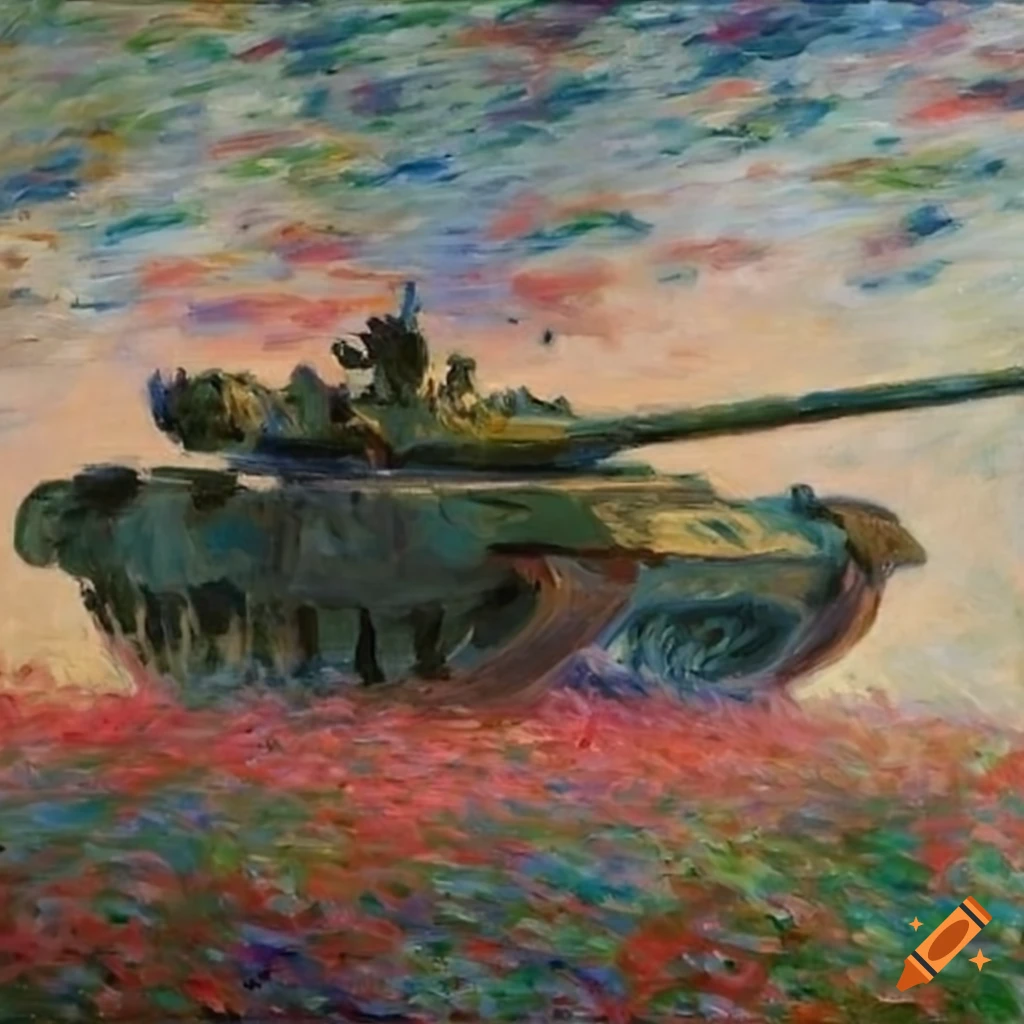 Artistic interpretation of T-90M tank like Claude Monet's style