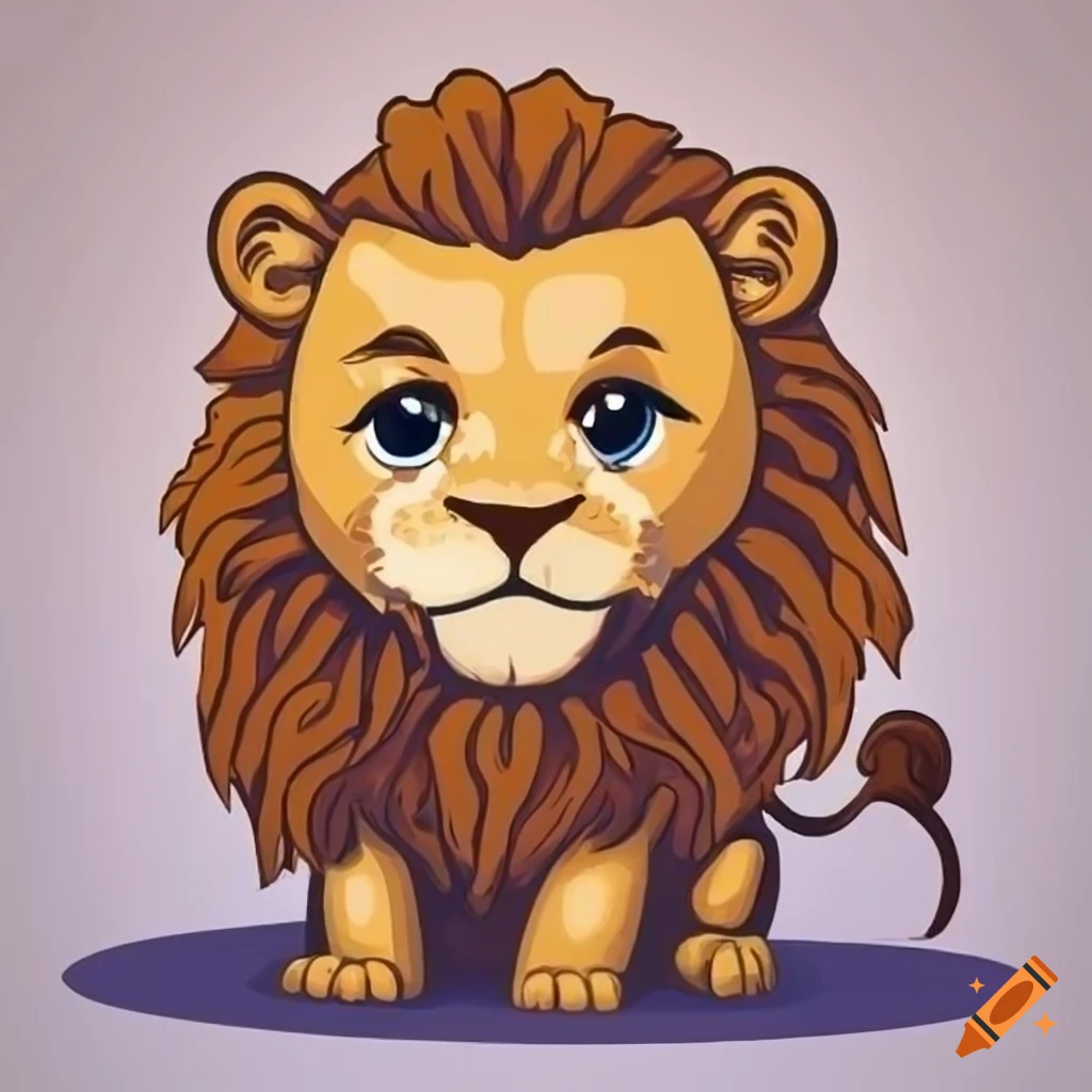 Chibi style Aslan the Great Lion illustration