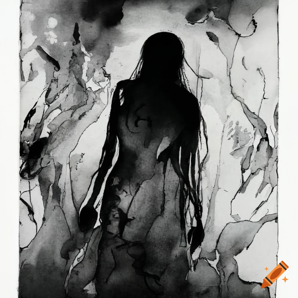 Dreaming of you in a dystopian world with dark-hued abstract watercolor