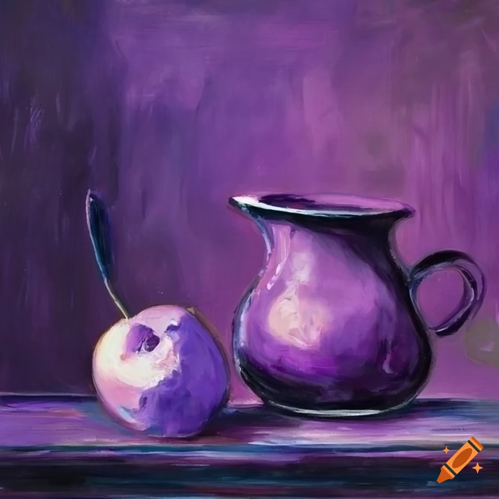 Purple impressionist still life art