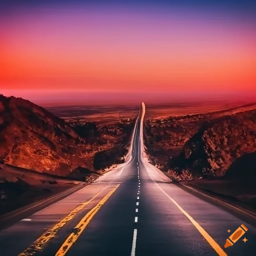 American road with cars in California