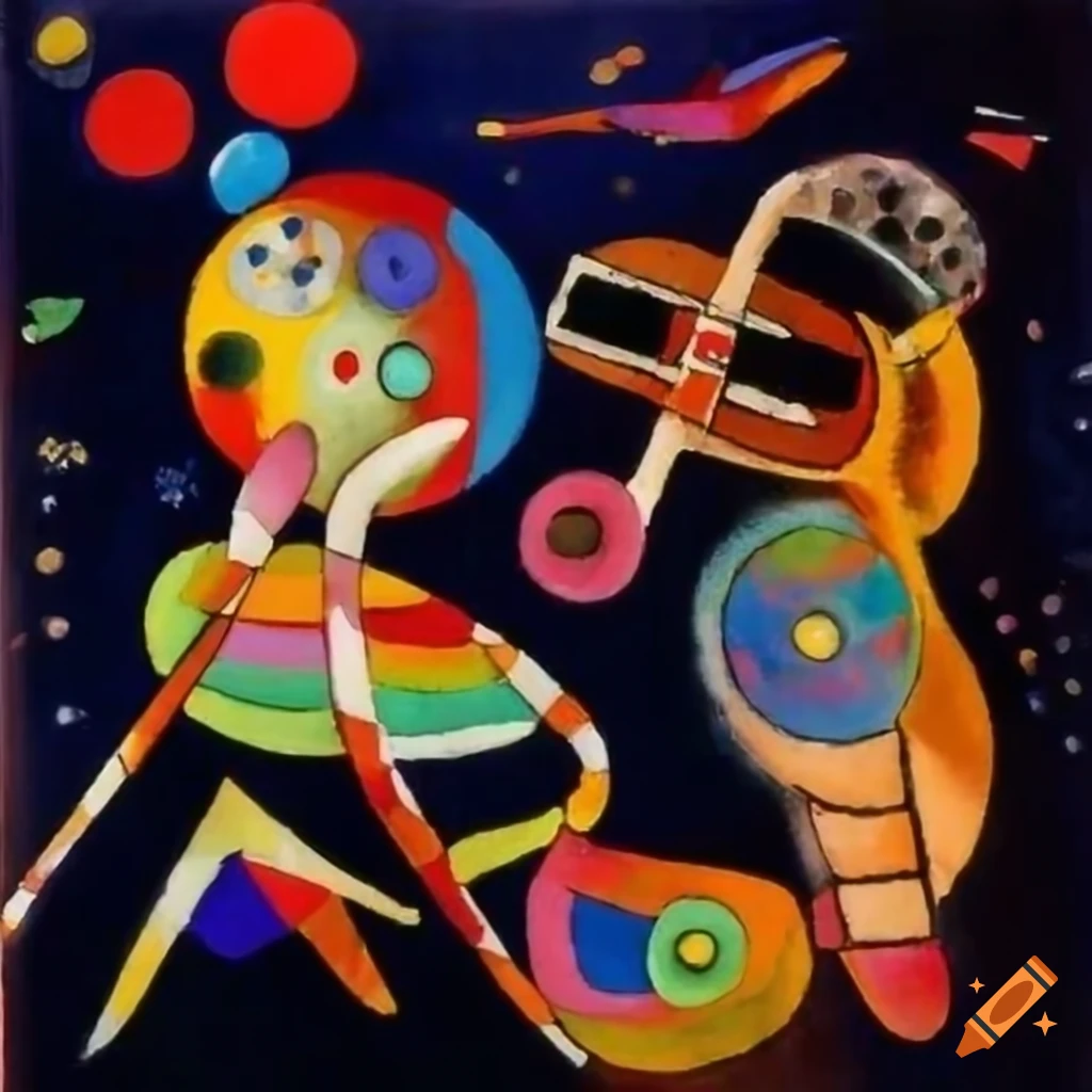 Disco party inspired by Kandinsky, Joan Miro, Max Ernst