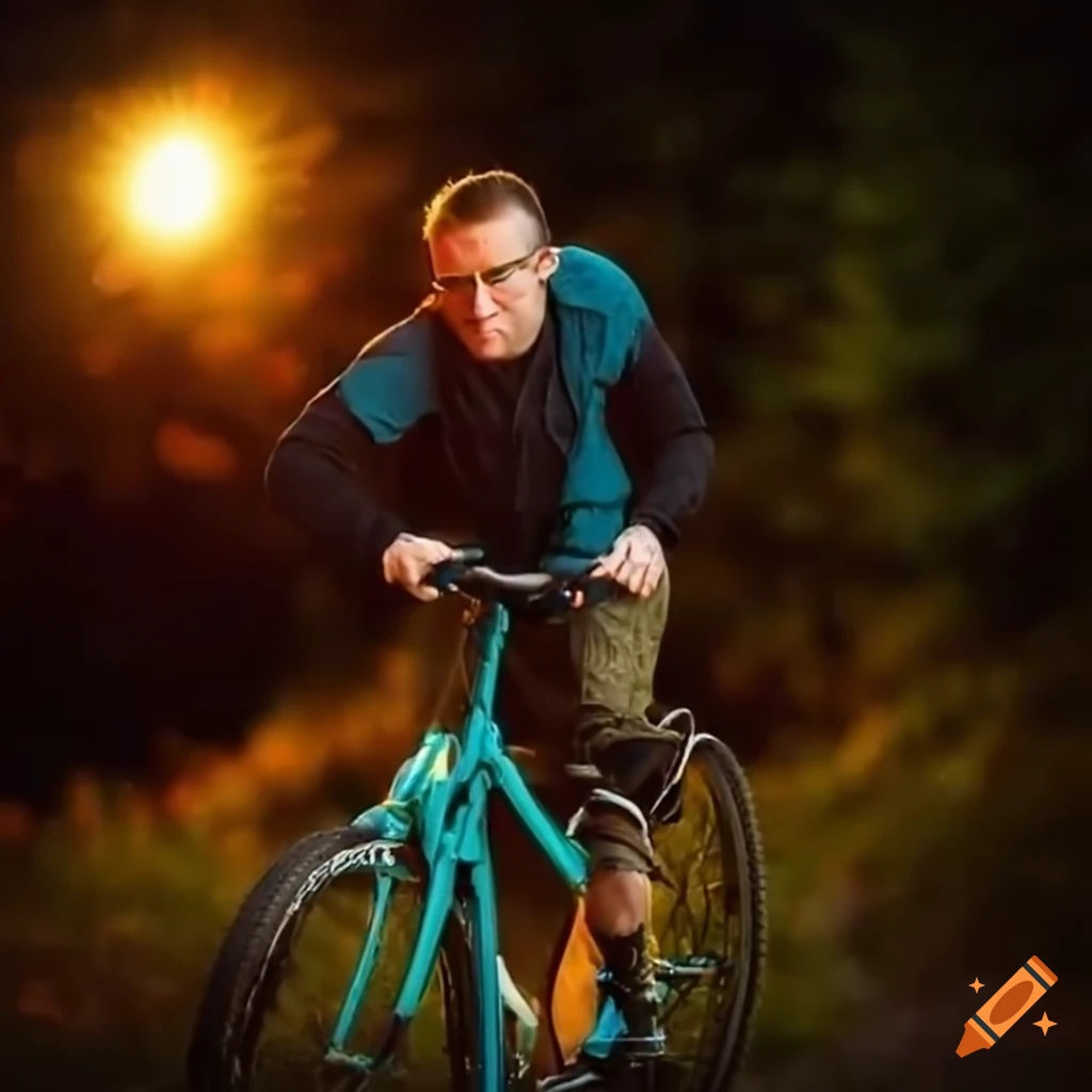 Swedish guy riding a bicycle