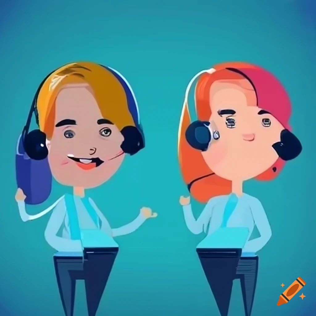Call center staff with headsets providing efficient customer service