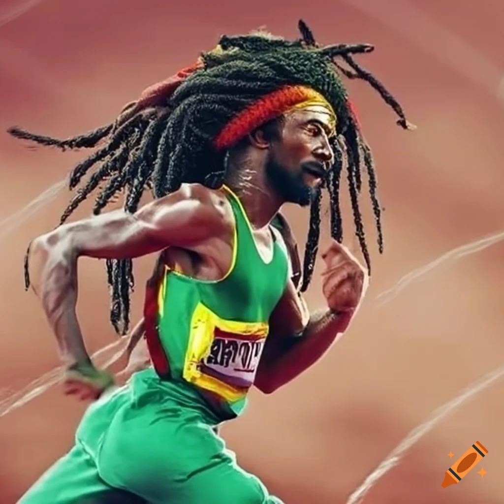 Rasta man competing in the Olympics