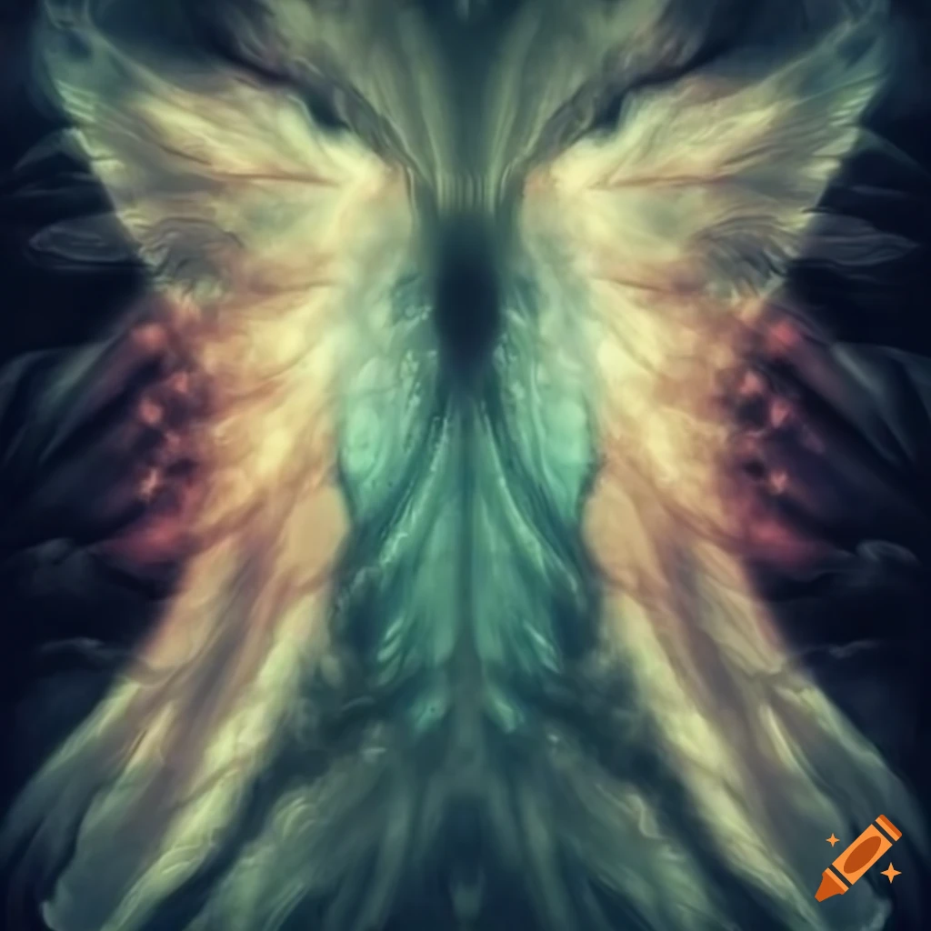 Retro abstract ethereal wings art from the 1950s