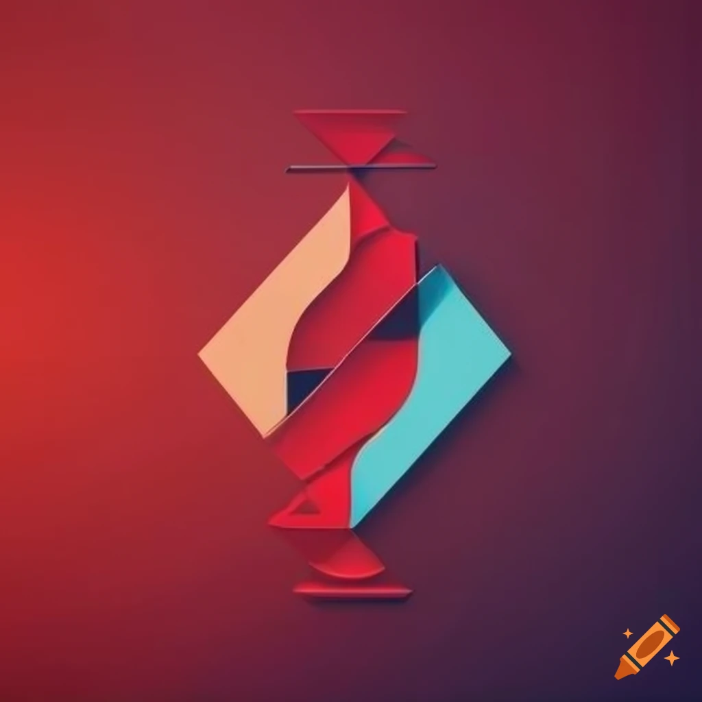 Stylized modern red logo design