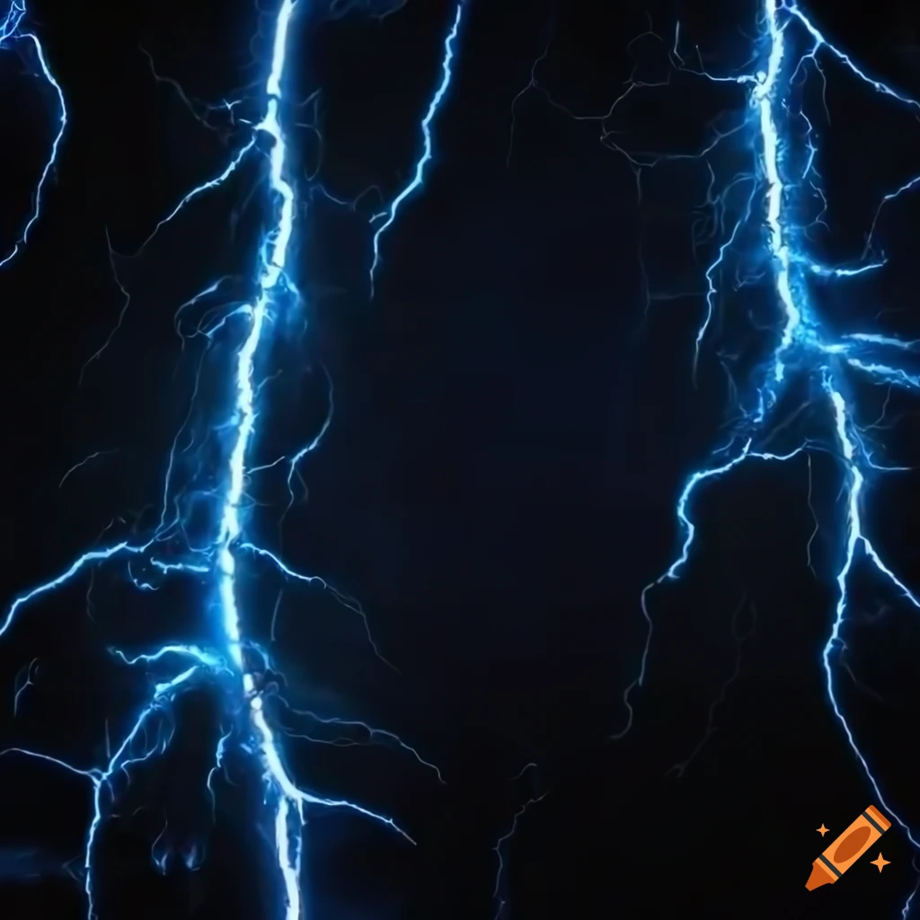 Dumbbell surrounded by blue lightning effects on black background