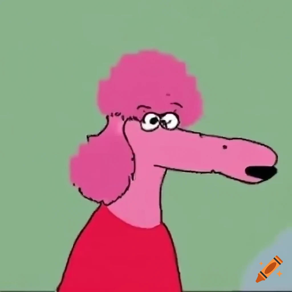 Flash meme animation of a mean pink poodle in a red shirt