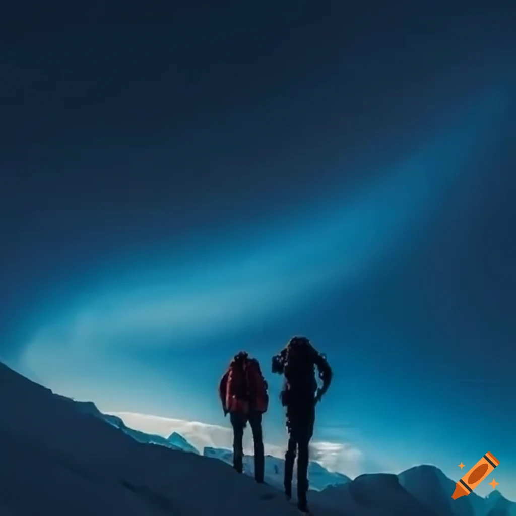 Person on Mount Everest in summer clothing looking horrified