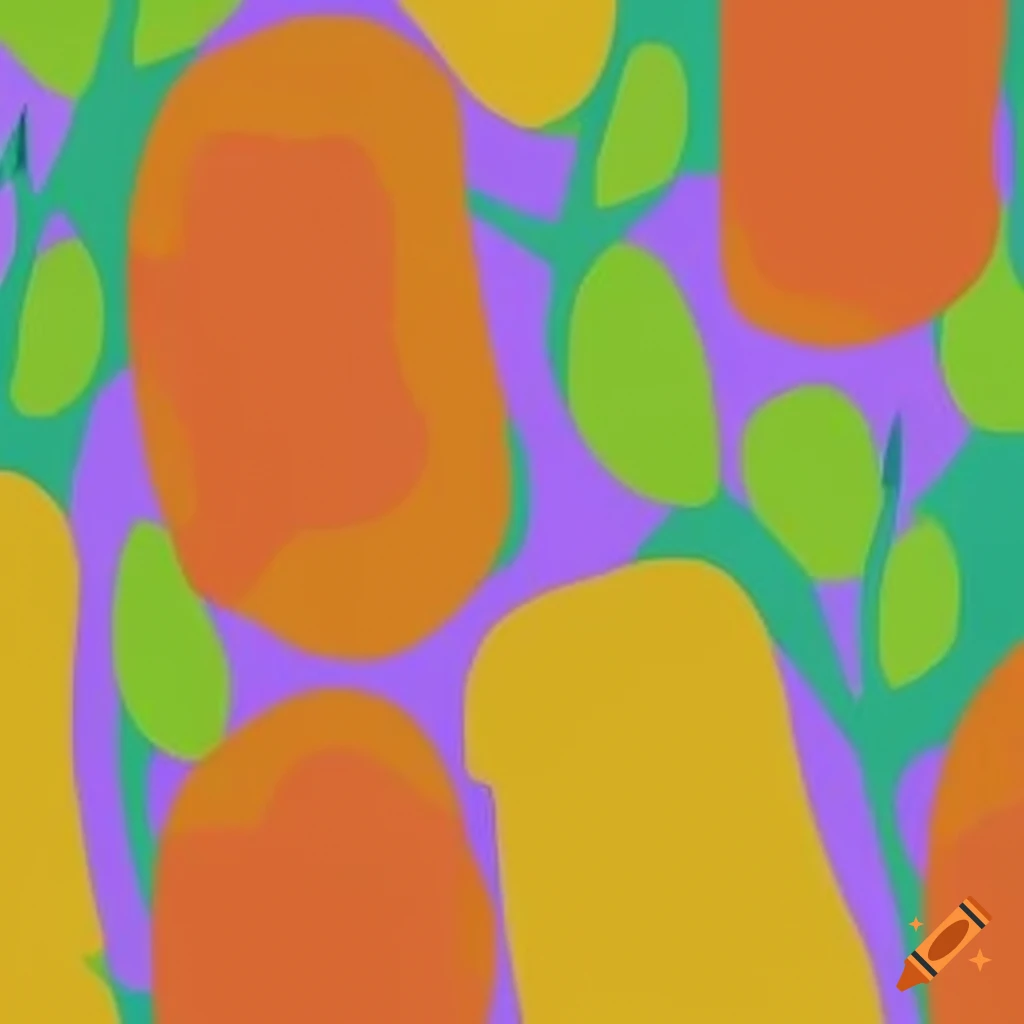 Contemporary geometric design inspired by Marimekko in yellow, green, purple, and red hues
