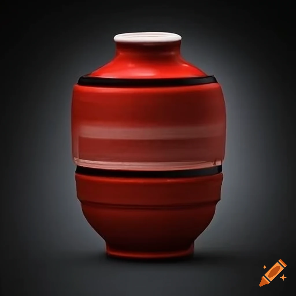Pottery sculpture of a Formula One car in red and black