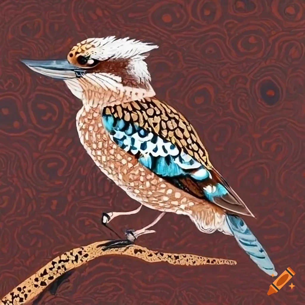 Kookaburra in Australian Aboriginal art style