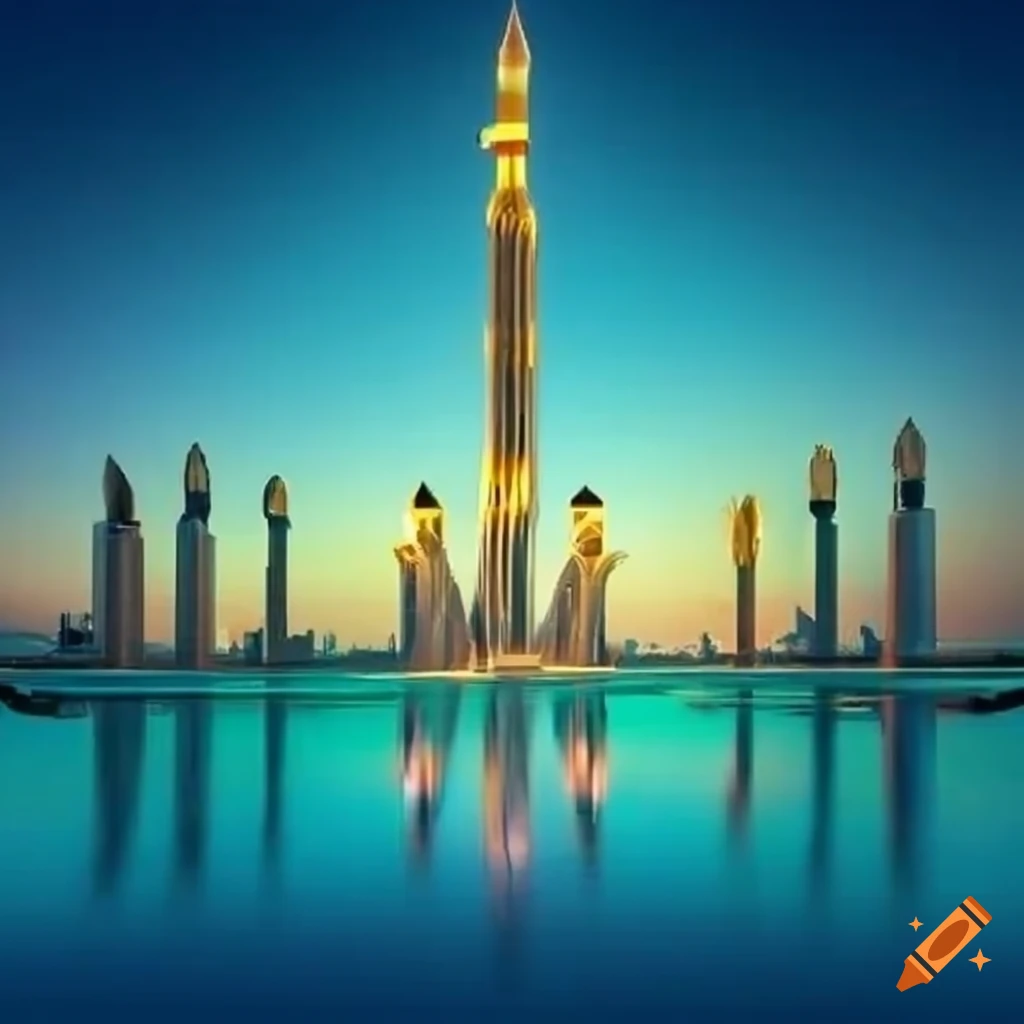 Futuristic and realistic photo of Abu Dhabi blending tradition and culture