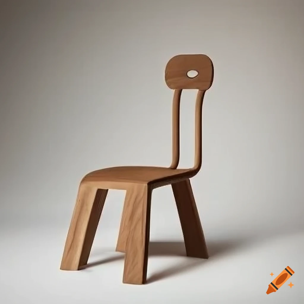 Creative chair combined with a lamp made of wood