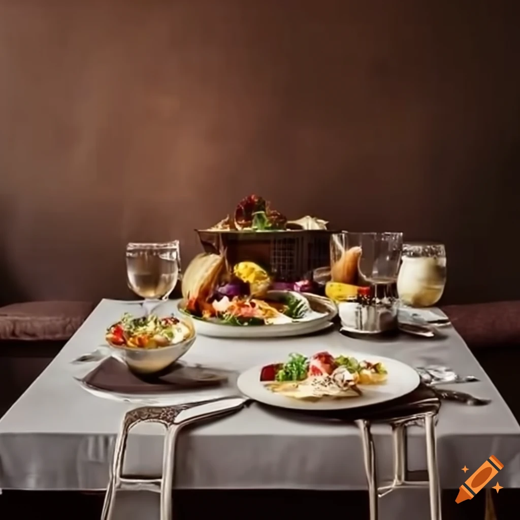 Luxurious restaurant food displayed on a table