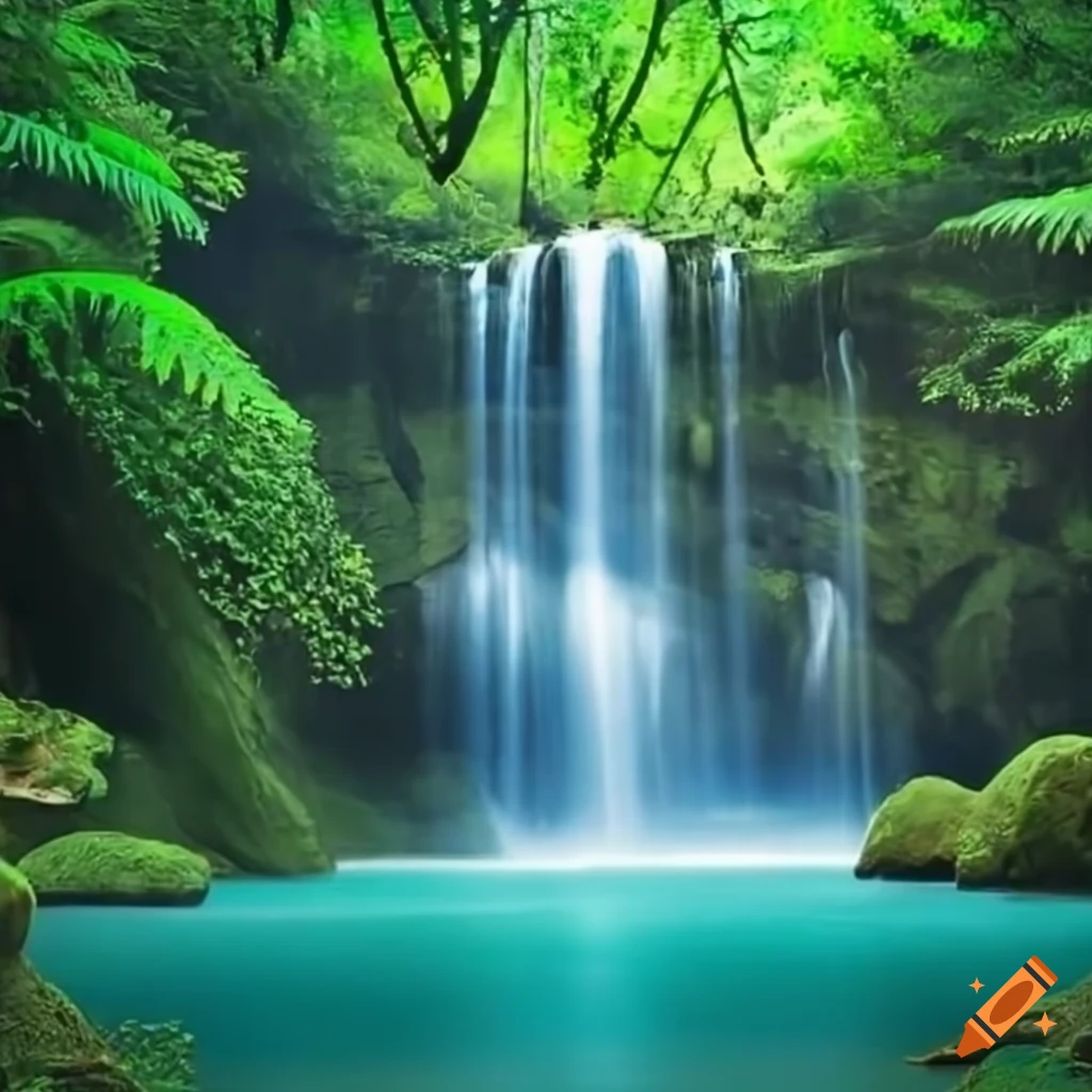 Beautiful waterfall in the jungle