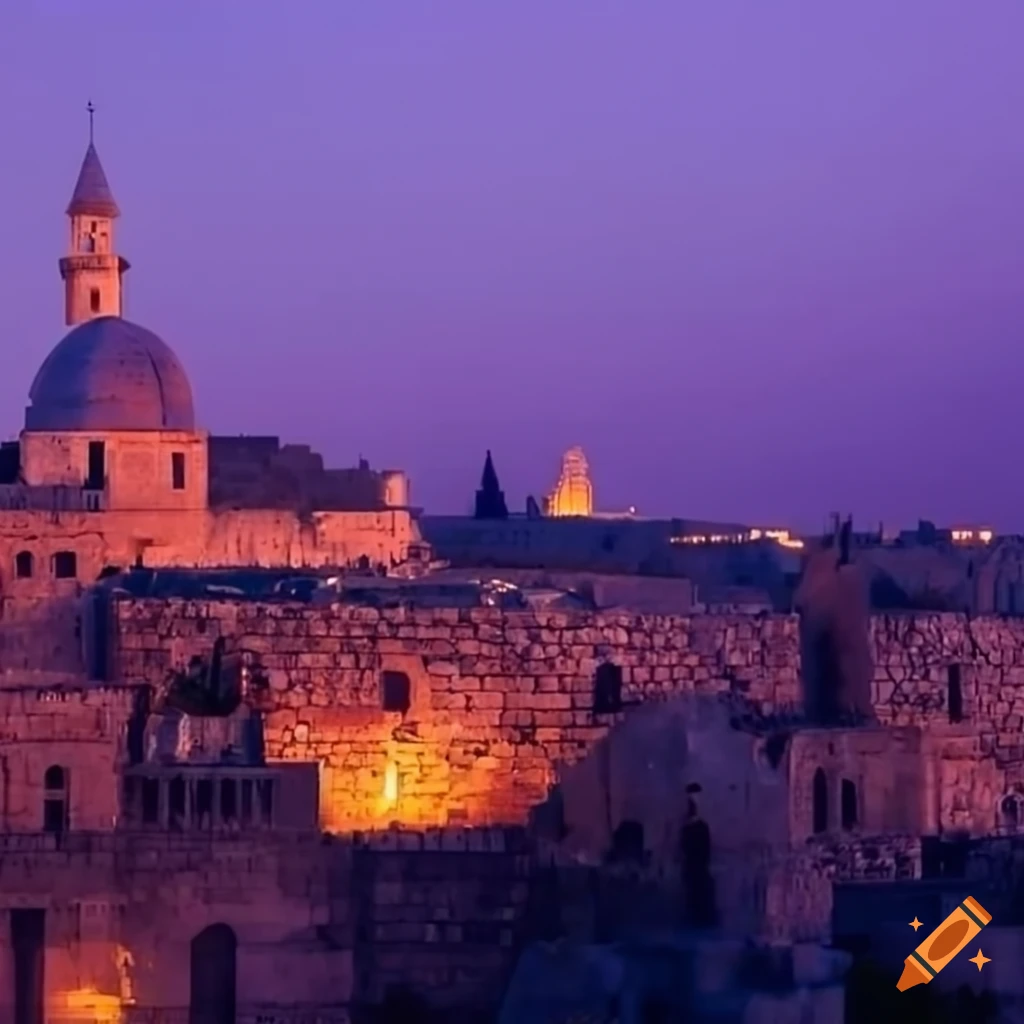 Bethlehem cityscape at dusk