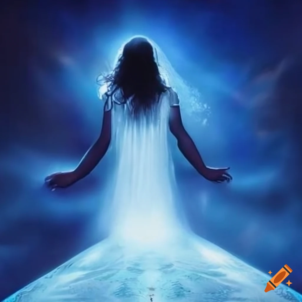 Person in a heavenly setting