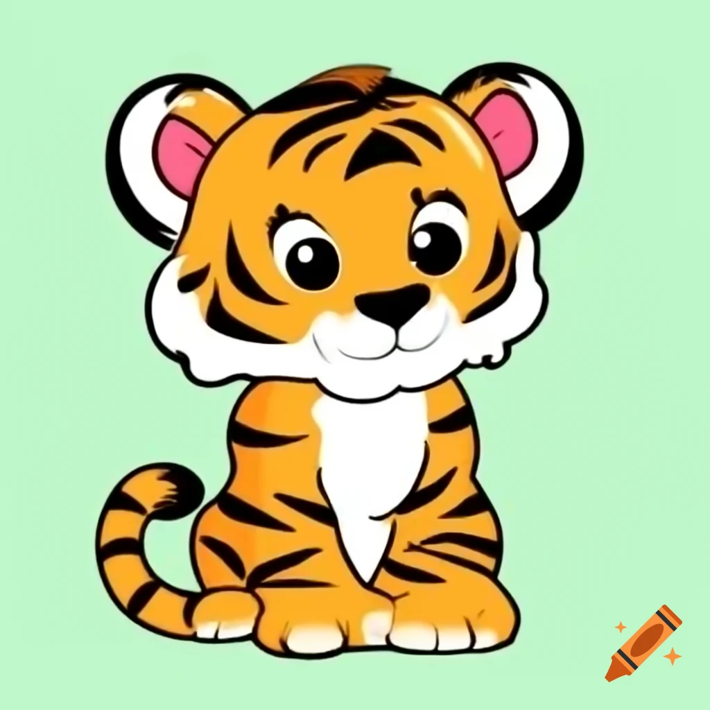 Cute tiger in a playful pose