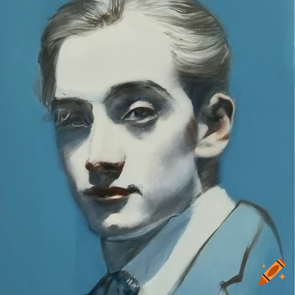 British male portrait with art deco background in 1920s style
