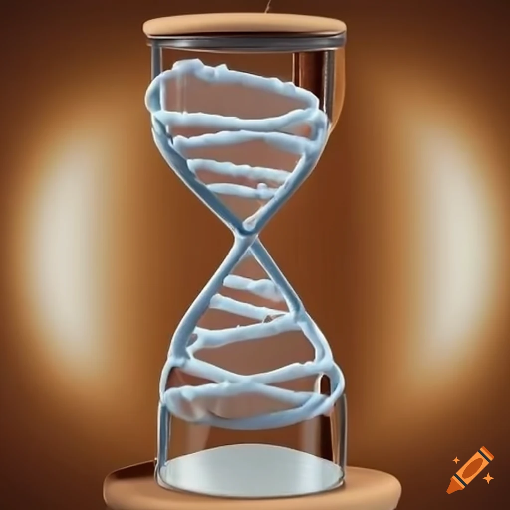 DNA strands forming a sand clock