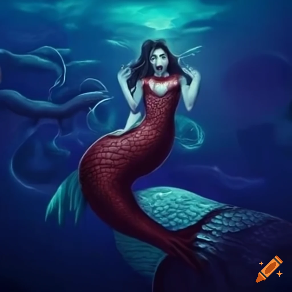 Vampire mermaid illustration