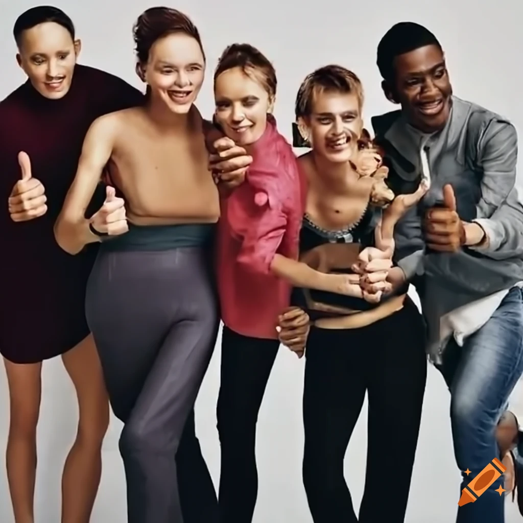 Diverse group of people giving thumbs up