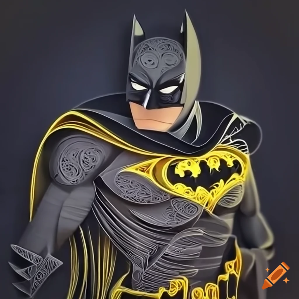 Batman and Catwoman in 4k quilling art