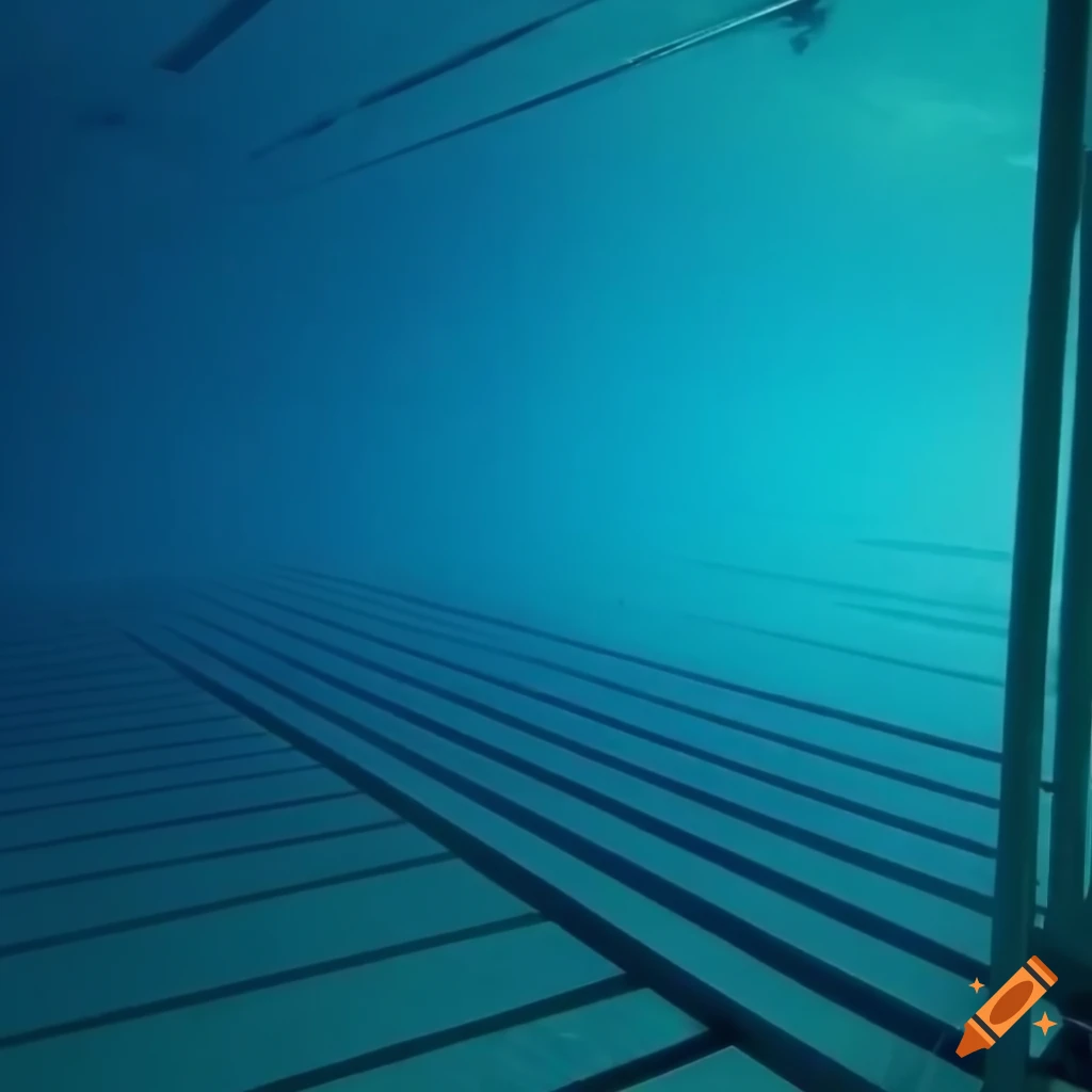 Indoor underwater pool at high depth