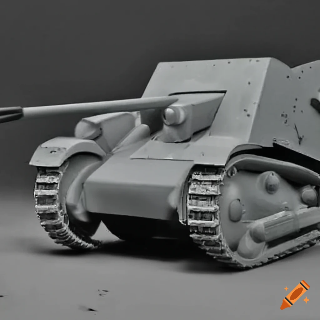 Cartoon tankette in an interwar style
