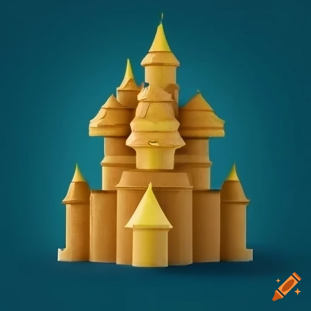 Pancake castle with maple syrup and butter