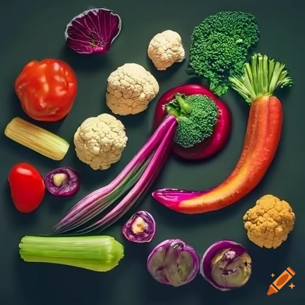 Flat lay of diverse vegetables promoting healthy eating