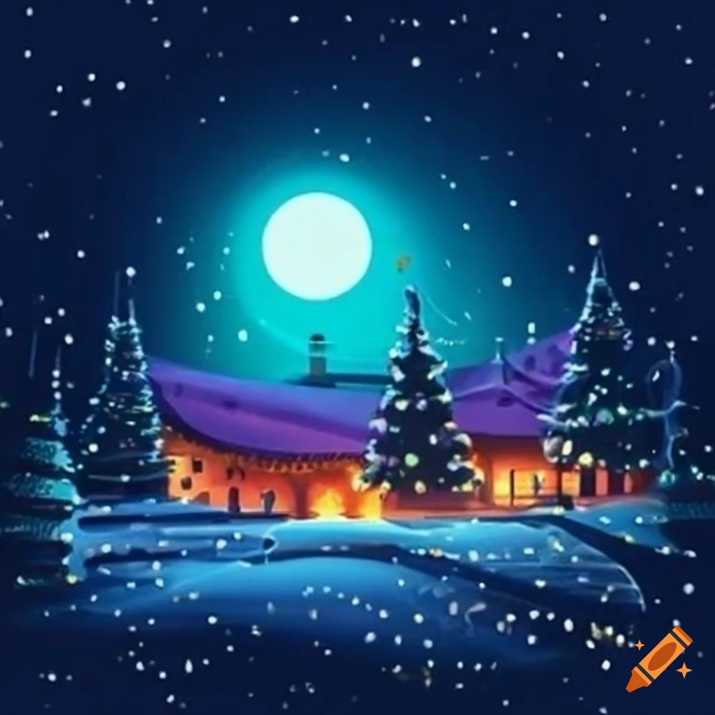 Christmas lights decoration in a festive landscape