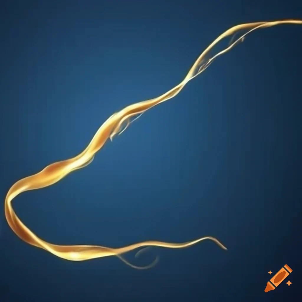 Dark blue background with a flowing golden thread design