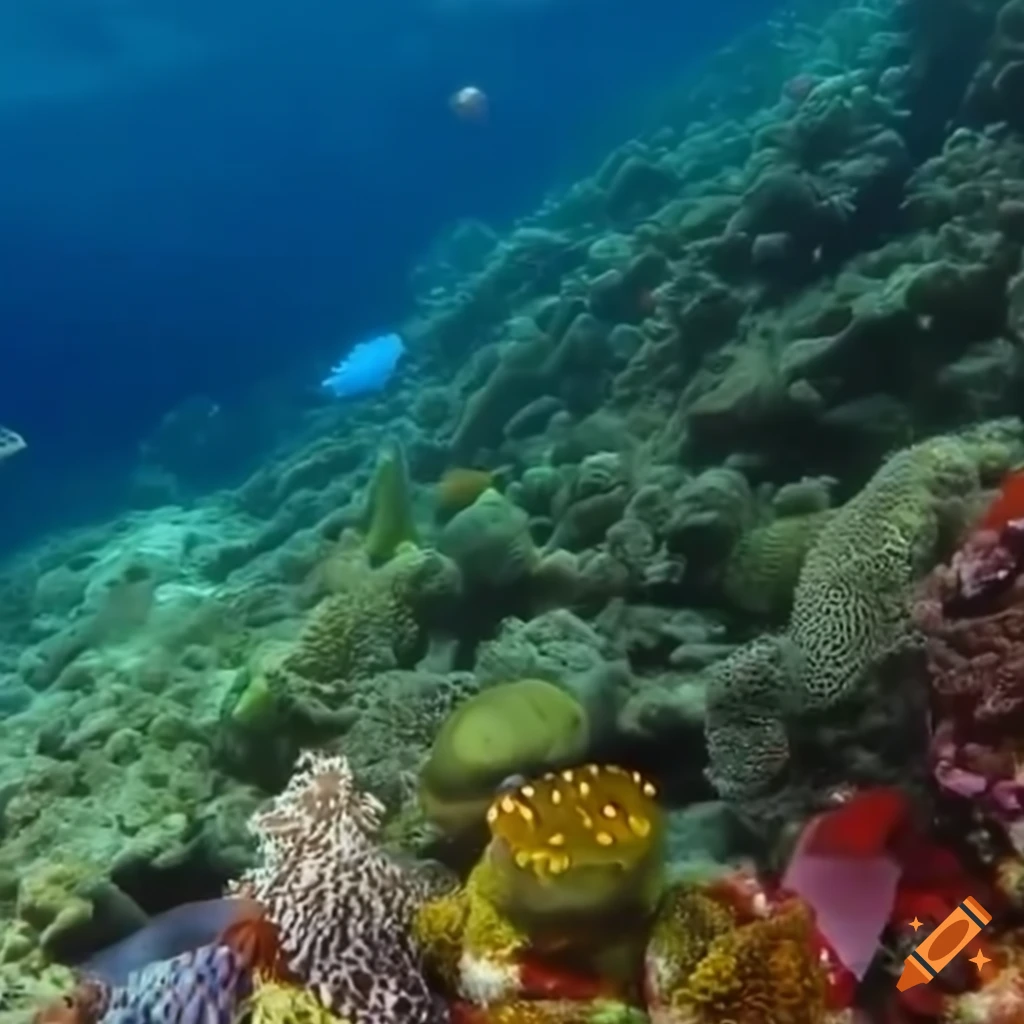 Pac-Man in marine environment from HD aquatic nature documentary