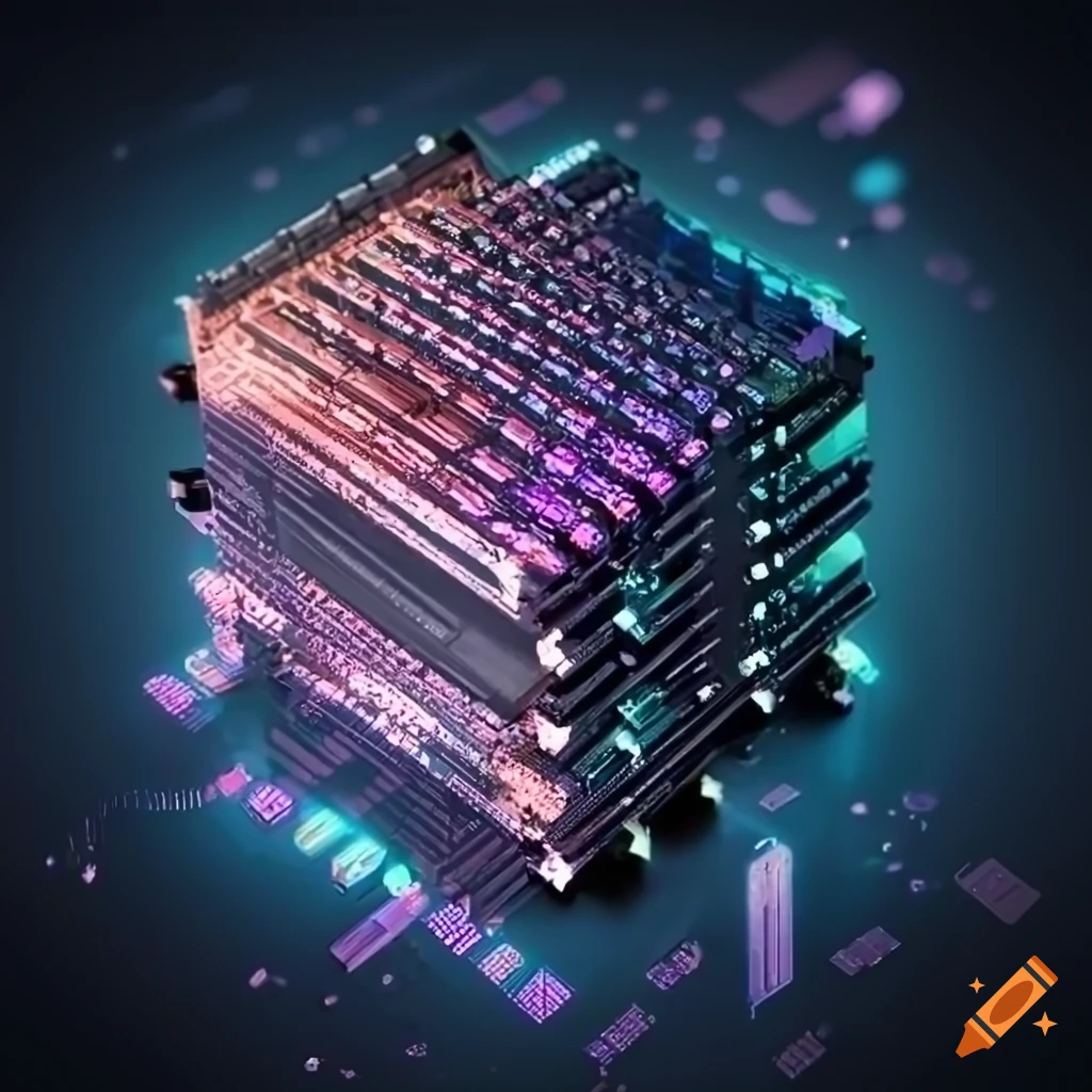 Illustrated computer components: CPU, GPU, and FPGA