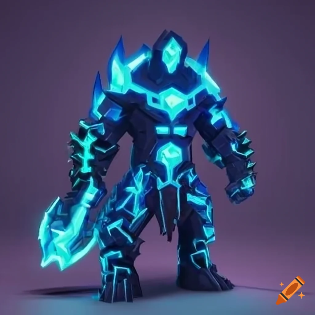 Warrior golem made of blue magma