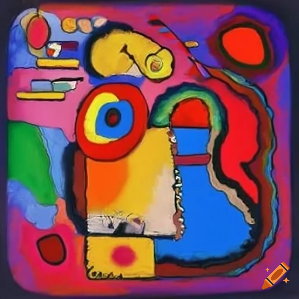 Colorful painting by Kandinsky and Karel Appel of a hacked computer screen