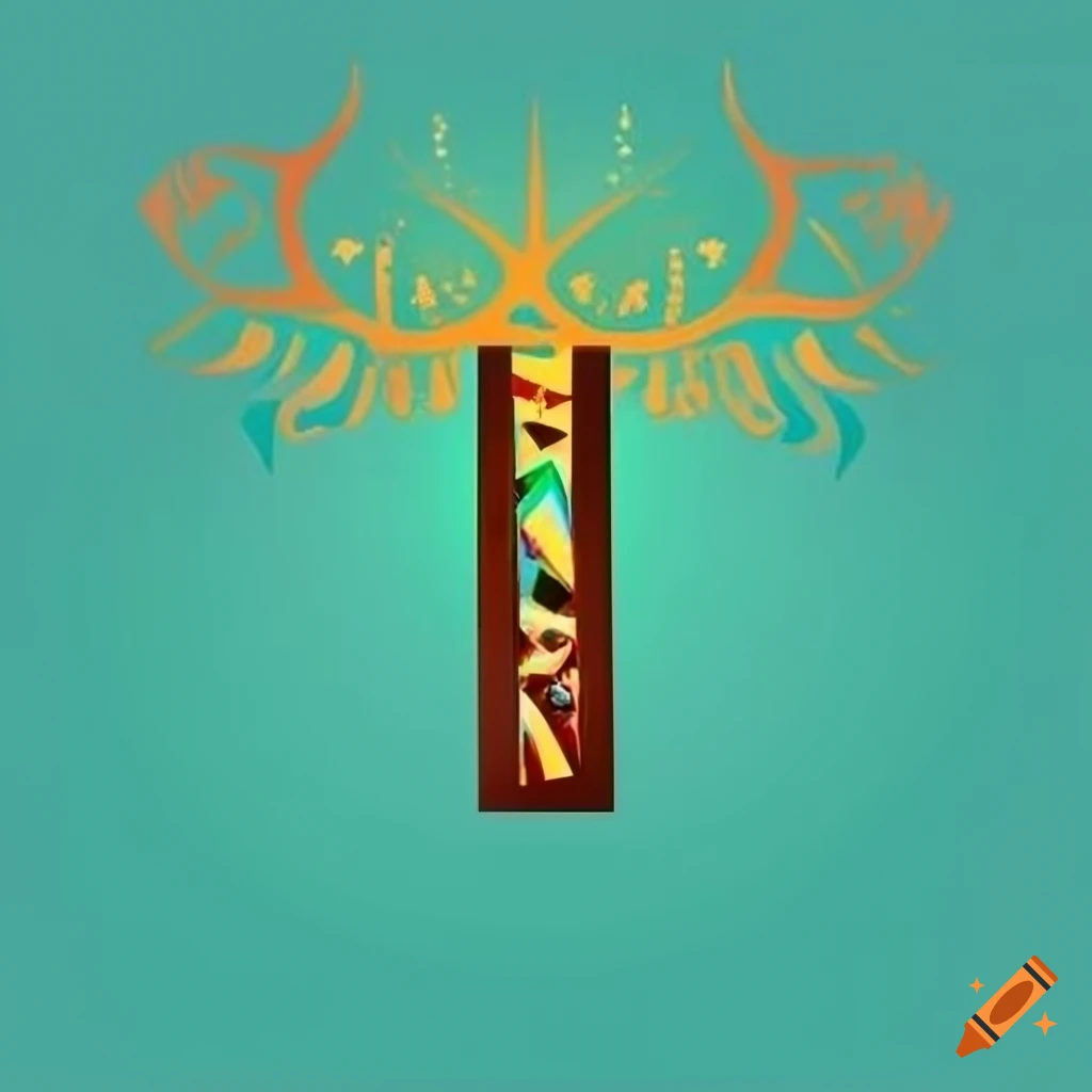 T letter logo with a Caribbean vibe, exotic tree, and tribal symbol